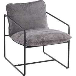 Tivoli Occasional Chair Black Metal Frame with Grey Fabric