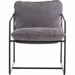 Tivoli Occasional Chair Black Metal Frame with Grey Fabric