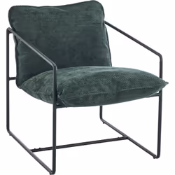 Tivoli Occasional Chair Black Metal Frame with Green Fabric