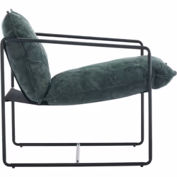 Tivoli Occasional Chair Black Metal Frame with Green Fabric