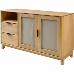 Corona Rattan 2 Door 2 Drawer Sideboard in Distressed Wax Pine