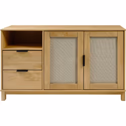 Corona Rattan 2 Door 2 Drawer Sideboard in Distressed Wax Pine