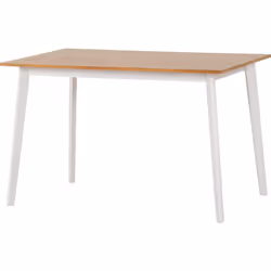 Balfour Dining Set Table and 4 Chairs in White and Oak Effect with Grey Fabric