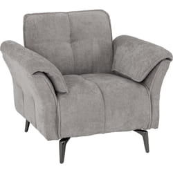 Amalfi 1 Seater Chair in Grey Fabric and Metal Legs