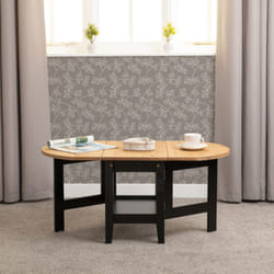Santos Drop Leaf Coffee Table Black with Distressed Waxed Pine Top