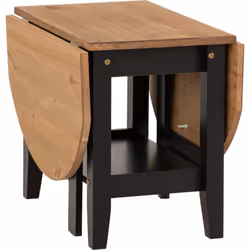 Santos Drop Leaf Coffee Table Black with Distressed Waxed Pine Top