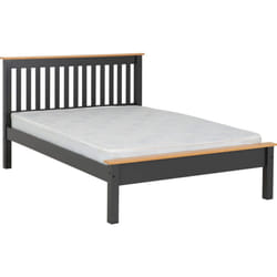 Monaco 4ft Bed Low Foot End Dark Grey Oak Effect