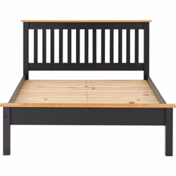 Monaco 4ft Bed Low Foot End Dark Grey Oak Effect