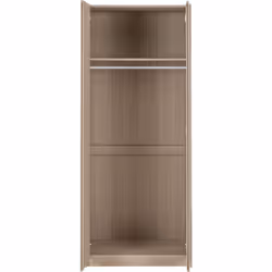 Paris 2 Door Mirrored Wardrobe Smoked Ash Effect Curved Edges