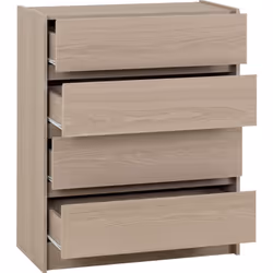Paris 4 Drawer Chest Smoked Ash Effect Curved Edges