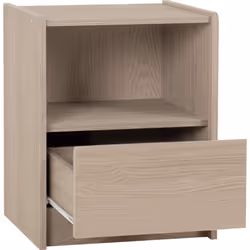 Paris 1 Drawer Bedside Smoked Ash Effect Curved Edges