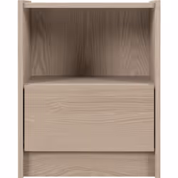 Paris 1 Drawer Bedside Smoked Ash Effect Curved Edges