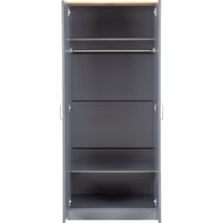 Portland Trio Bedroom Set Grey and Oak Effect 3 Items