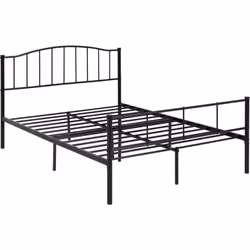Newton 4ft6 Double Metal Bed Black Middle Support 14 Metal Slats