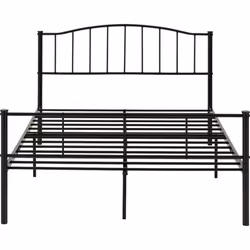 Newton 4ft6 Double Metal Bed Black Middle Support 14 Metal Slats