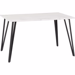 Sheldon White Marble Effect Dining Set Table 4 Ivory Velvet Chairs