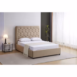 Madison 4'6" Double Bed Fawn Velvet Fabric