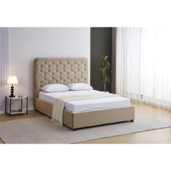 Madison 4'6" Double Bed Fawn Velvet Fabric