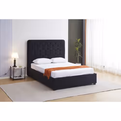 Madison 5' King size Bed Black Velvet Fabric