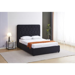Madison 5' King size Bed Black Velvet Fabric