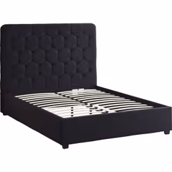 Madison 5' King size Bed Black Velvet Fabric