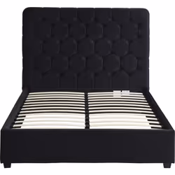 Madison 5' King size Bed Black Velvet Fabric