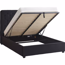 Madison Ottoman 5' King Size Bed Black Velvet Fabric