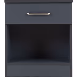 Dakota 1 Drawer Bedside Dark Grey Metal Drawer Runners and Handles
