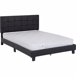 Arran 4'6" Double Bed Black Faux Leather