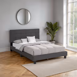 Arran 4'6" Double Bed Grey Fabric