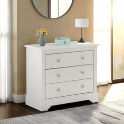 Stratford 3 Drawer Chest of Drawers White Shabby chic