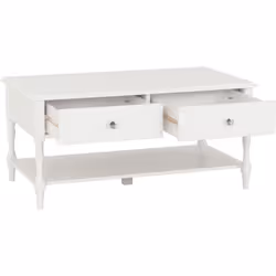 Stratford 2 Drawer Coffee Table White Shabby chic