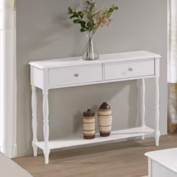Stratford 2 Drawer Console Table White Shabby chic