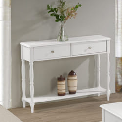 Stratford 2 Drawer Console Table White Shabby chic