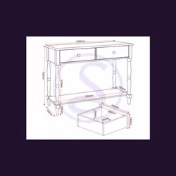 Stratford 2 Drawer Console Table White Shabby chic