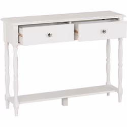 Stratford 2 Drawer Console Table White Shabby chic