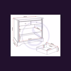 Stratford 2 Door 2 Drawer Sideboard White Shabby chic
