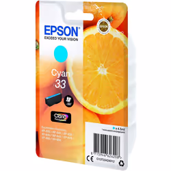 Epson 33 Cyan Oranges, Genuine, Claria Premium Ink, Amazon Dash Replenishment Ready
