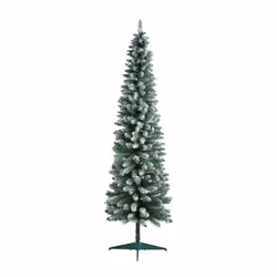 Home 6ft Snow Tipped Pencil Christmas Tree - Green
