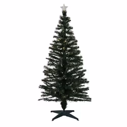 Home 5ft White Lights Fibre Optic Christmas Tree - Green