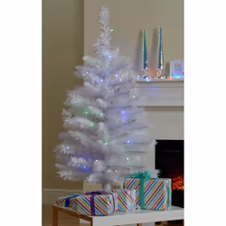 Home 3ft Pre-Lit Iridescent Christmas Tree - White