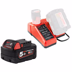 Milwaukee M12-18C 12v-18v Twin Port Charger & 18v 5ah Battery