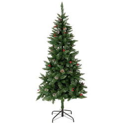 Home 6ft Berry & Cone 180 Light Pre-Lit Christmas Tree - Green
