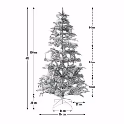 Home 6ft Snowy Natural Cluster Christmas Tree - Green