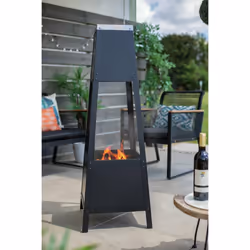 La Hacienda Contemporary Silver Top Chimenea - Black