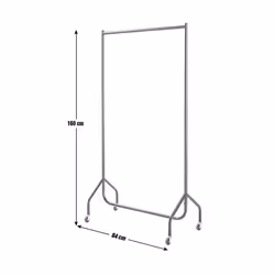 Home Heavy Duty Single Clothes Rail - Black