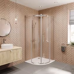 800 x 800mm Quadrant Shower Enclosure Frameless Walk In Sliding Door 8mm Glass