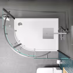 1200 x 900mm LH Offset Quadrant Shower Enclosure Frameless 8mm Safety Glass