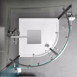 900 x 900mm Quadrant Shower Enclosure Frameless Walk In 8mm Glass Tray & Waste