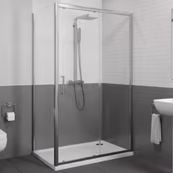 1400 x 700mm Sliding Shower Door & Side Panel Enclosure Cubicle Framed 8mm Glass